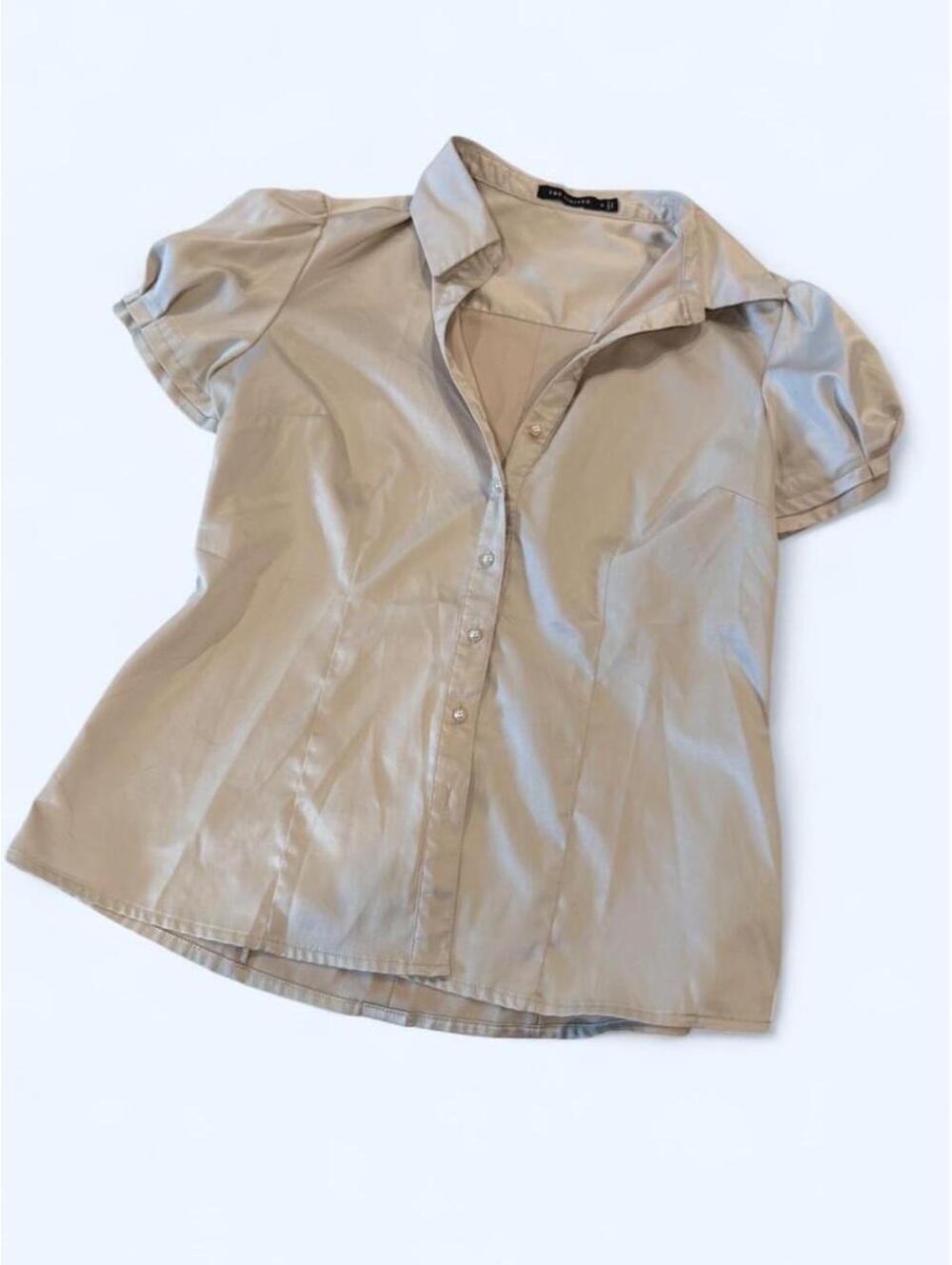 THE LIMITED Women's Cream and Tan Blous